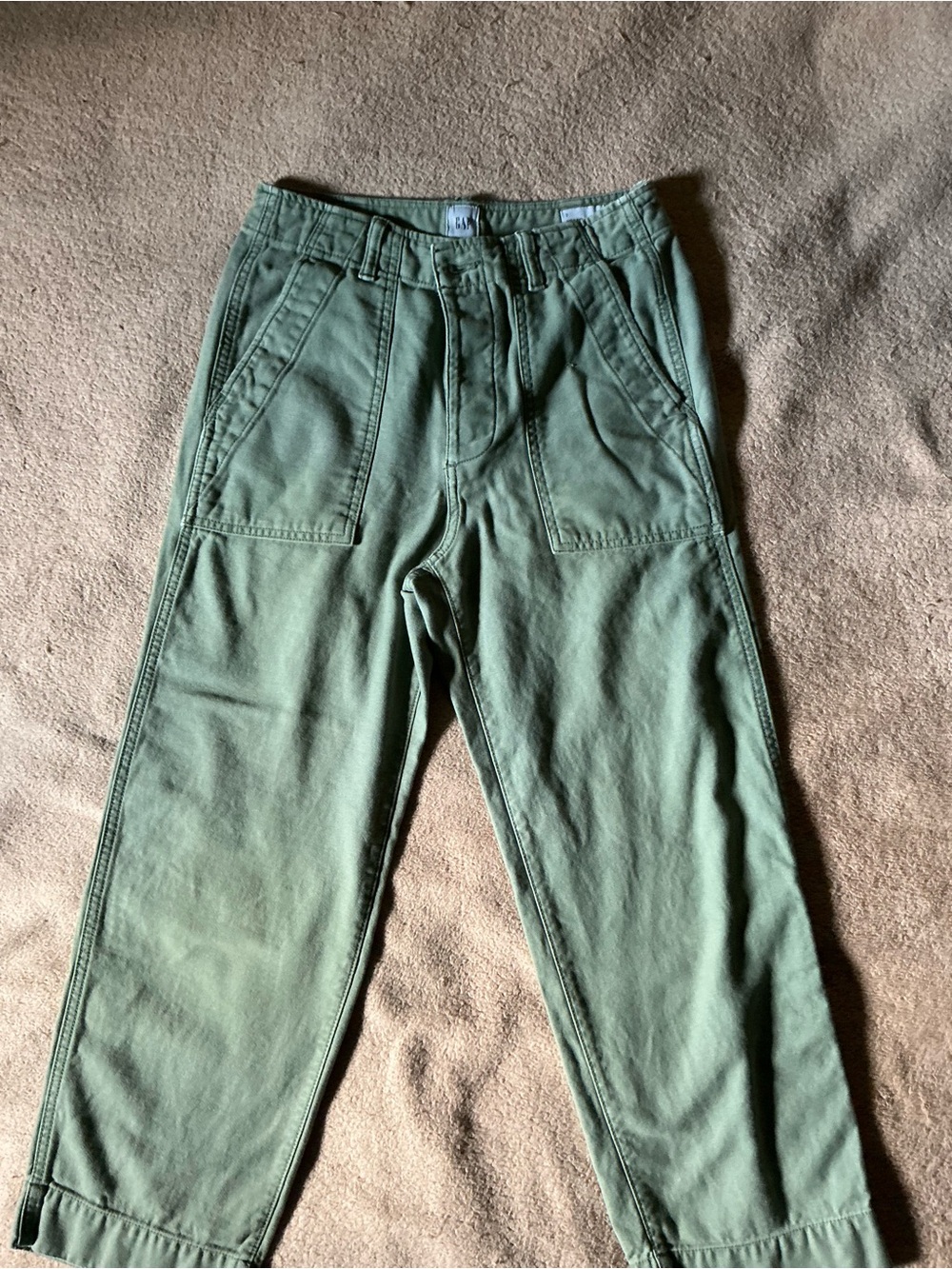 Women’s Green Linen Blend Pants - Classic Workwear Style